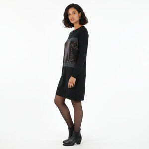 *Michael Kors Black & Grey Sequin Long Sleeve Mini Dress